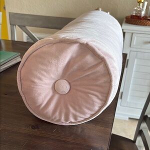 Pink Velvet Bolster Pillow